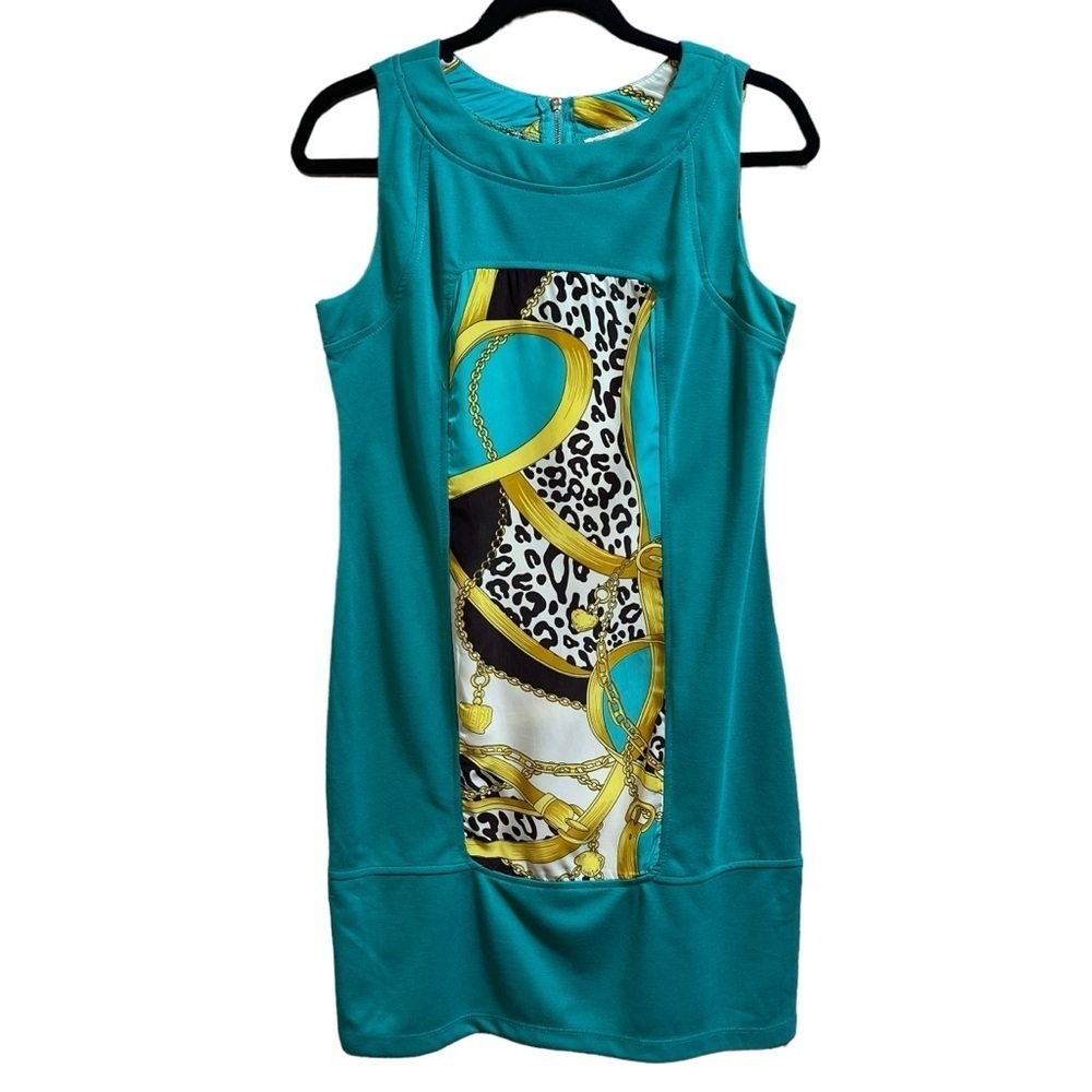 Forla Paris Teal Bodycon Rope & Chains Women's Size Medium